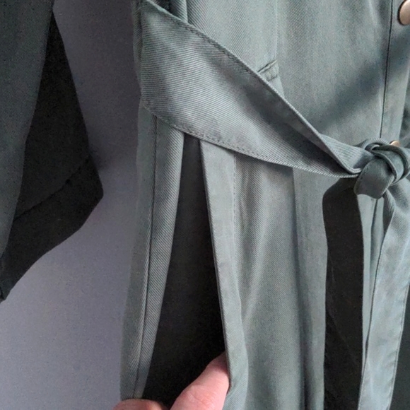 YOUNG FABULOUS & BROKE | Tencel Utility Jumpsuit Waist Tie, Green, Womens Size S - Picture 9 of 14